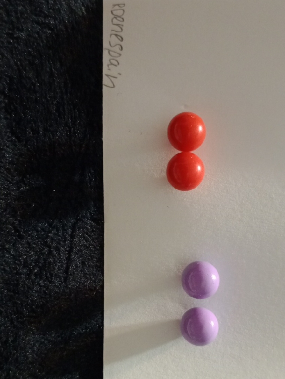 Kids Round Stud Earrings - Red & Purple